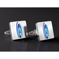 Stainless Steel Cufflinks - Square colorfilled